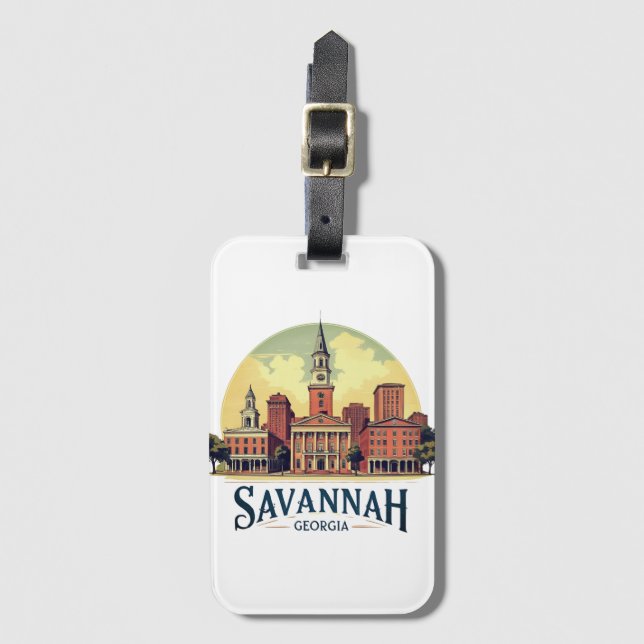 Savannah Georgia Siluett   Bagagebricka (Framsida vertikal)