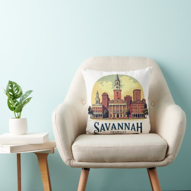 Savannah Georgia Siluett   Kudde (Stol)