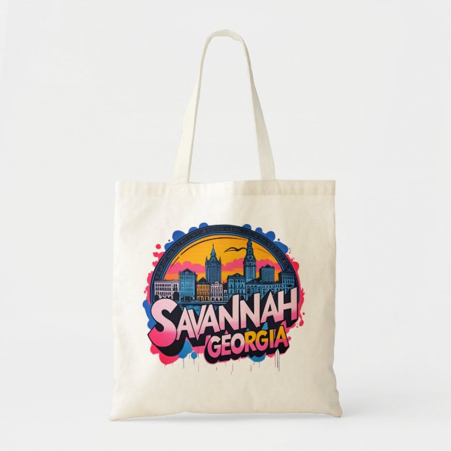 Savannah Georgia Siluett   Tygkasse (Framsidan)
