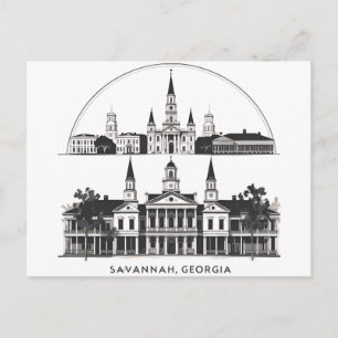 Savannah Georgia Siluett Vykort