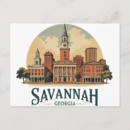 Savannah Georgia Siluett Vykort