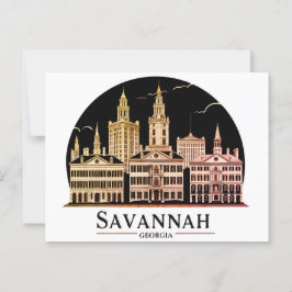 Savannah Georgia Skyline Vykort