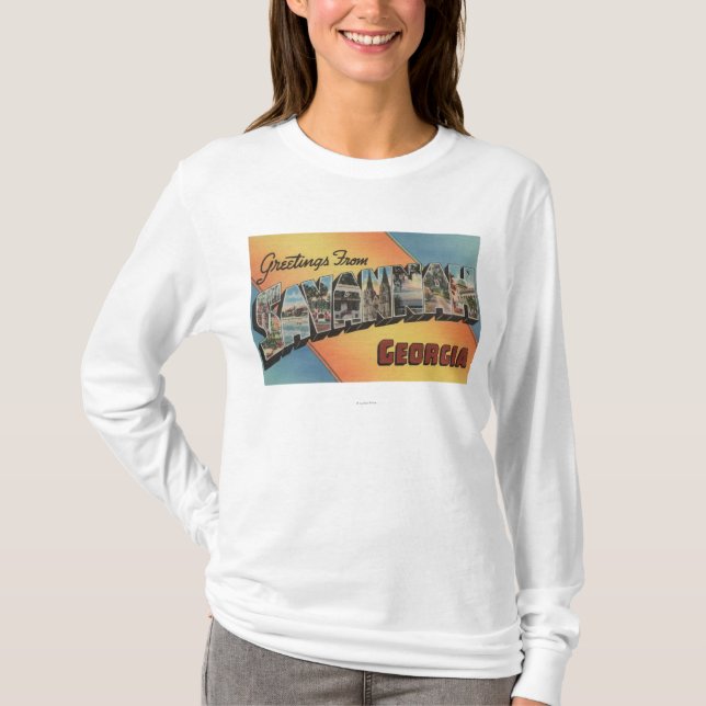 Savannah Georgia - stora brevplatser T-shirt (Framsida)