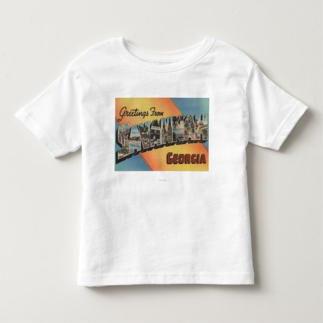 Savannah Georgia - stora brevplatser Tee Shirt (Framsida)