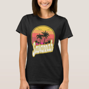 Savannah Georgia-strandretro sunset T Shirt