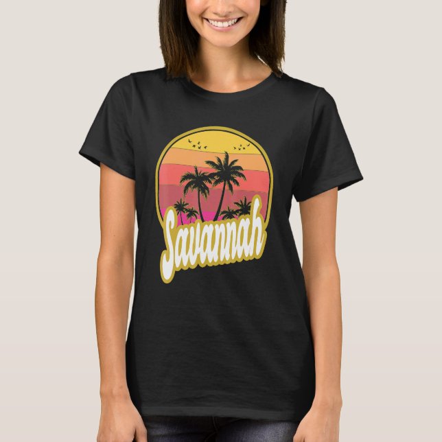 Savannah Georgia-strandretro sunset T Shirt (Framsida)