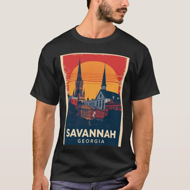 Savannah, Georgia T Shirt (Framsida)