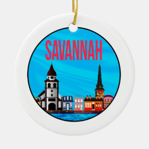 Savannah Georgia-tänkesättet Julgransprydnad Keramik