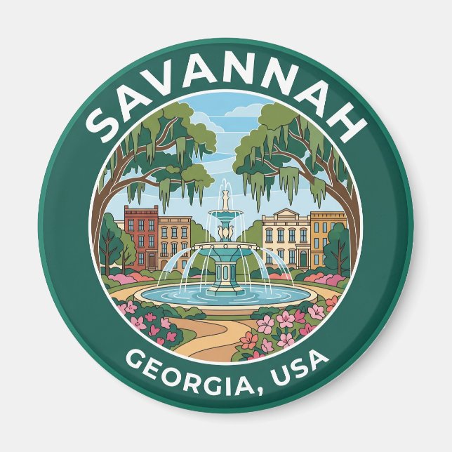 Savannah, Georgia, USA Magnet (Framsidan)