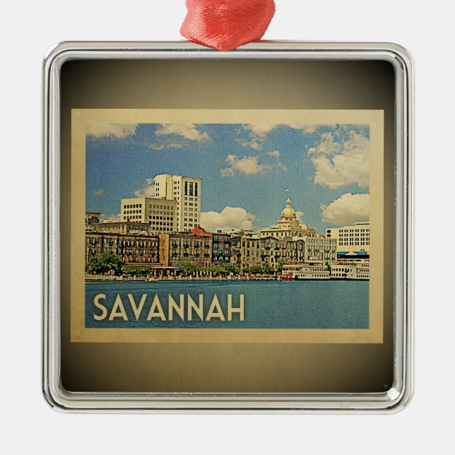Savannah Georgia Vintage resor Ornament (Framsidan)