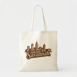 Savannah Georgia vintage siluett   Tygkasse