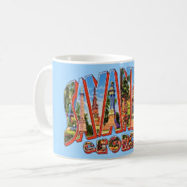 Savannah Georgia Vintage vykortsmugg Kaffemugg