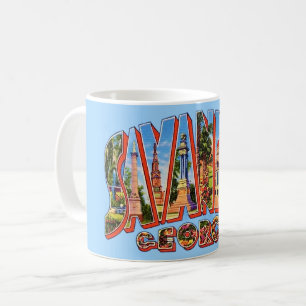 Savannah Georgia Vintage vykortsmugg Kaffemugg