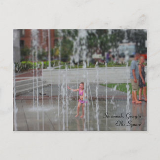 Savannah, Georgien - Ellis Square Post Card Vykort