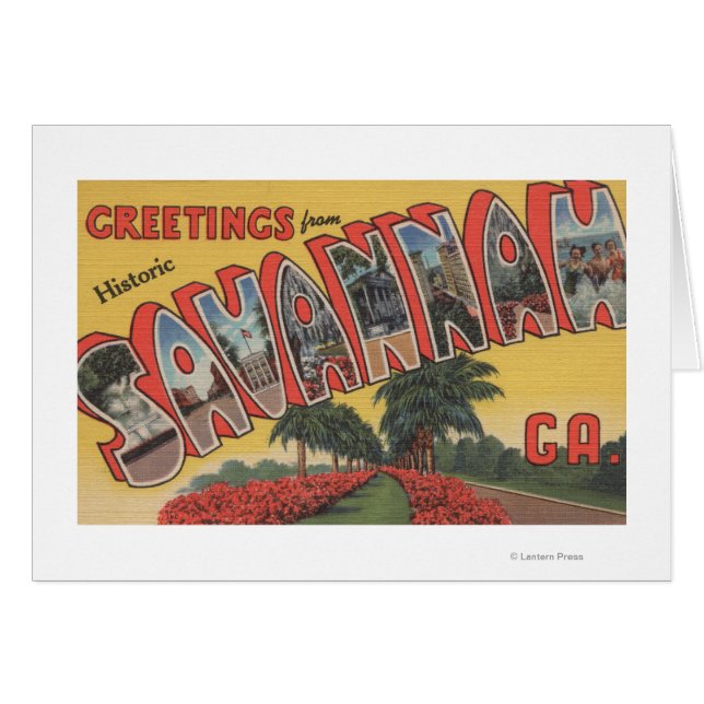Savannah, Georgien (historik) - Stora Brev Hälsningskort (Framsidan Horizontal)