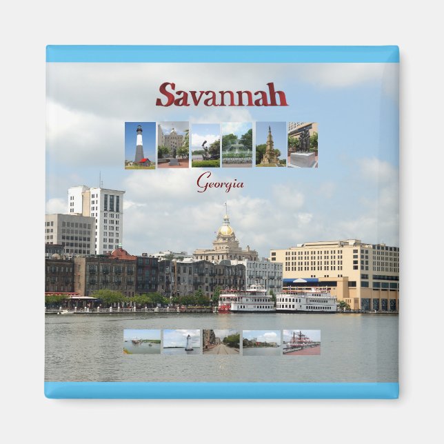 Savannah, Georgien Magnet (Framsidan)