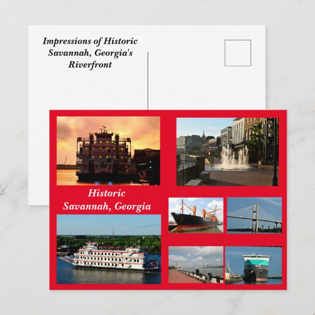 Savannah, Georgiens Helgdag-vykort Helg Vykort (Fram/baksida)