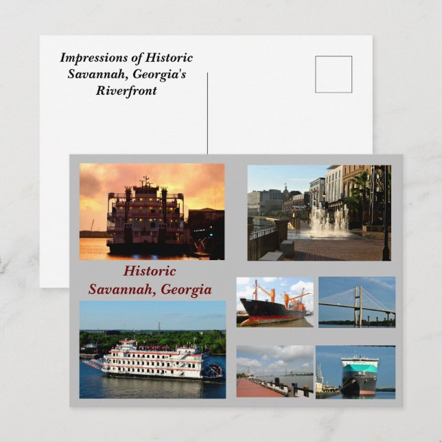 Savannah, Georgiens Helgdag-vykort Helg Vykort (Fram/baksida)