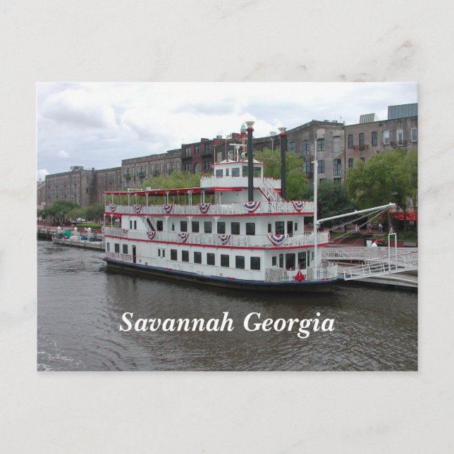 Savannah, Georgiens riverfront Vykort (Framsida)