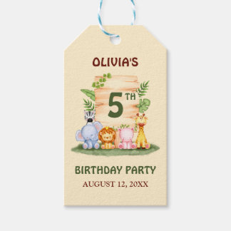 Savannah giraffe lejon hippo zebra-elefant presentetikett