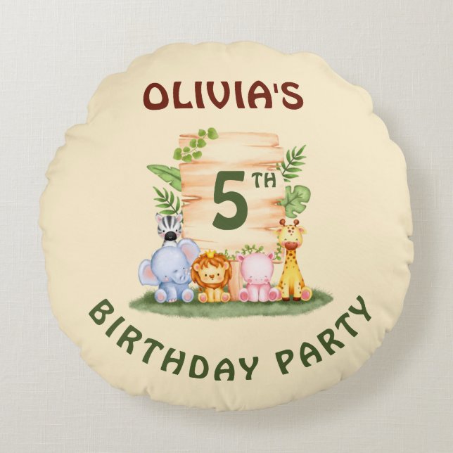 Savannah giraffe lejon hippo zebra-elefant rund kudde (Framsidan)