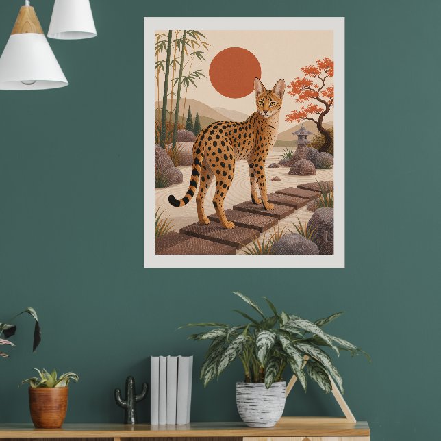 Savannah Katt Trädgård Boho Väggkonsttryck Botanis Poster (Vardagsrum 1)