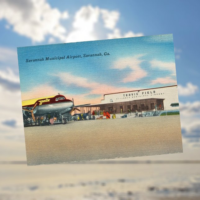 Savannah Municipal Airport Travis Fält Historic Vykort (Skapare uppladdad)