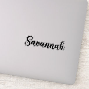 Savannah Namn - Handskriven calligrafi Klistermärken