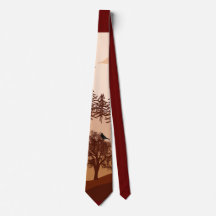 Savannah Nature Ligcape Sunset Art Neck Tie