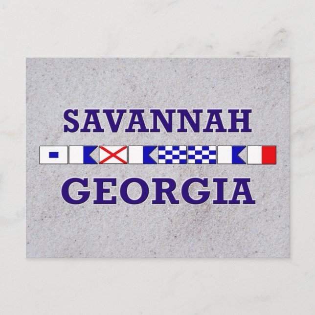 Savannah Nautical Flagga Postcard Vykort (Framsida)