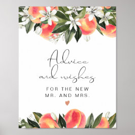 SAVANNAH Peach Advice and Önskemål Sign Poster