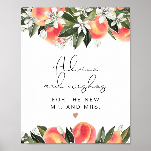 SAVANNAH Peach Advice and Önskemål Sign Poster (Framsidan)