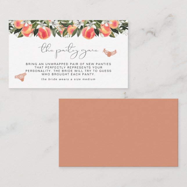 SAVANNAH Peach Bachelorette Panty Game Biljett (Fram/baksida)