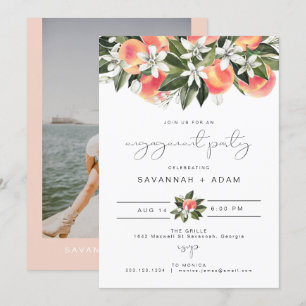 SAVANNAH Peach Botanical Blommigt Förlovningsfest Inbjudningar