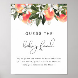 SAVANNAH Peach gissar Baby Food Baby Shower Poster