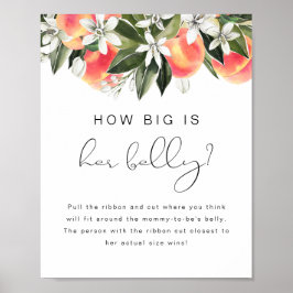 SAVANNAH Peach How Big her Belly Baby Shower Poster