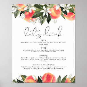 SAVANNAH Persika Let's Drink Bar Meny Poster