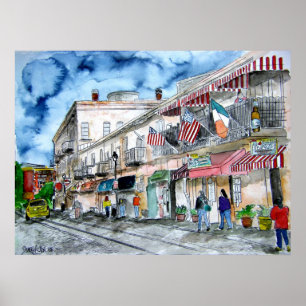 savannah_river_street_painting poster
