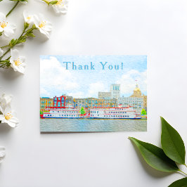 Savannah River Street Scenery Watercolor Tack OBS Kort