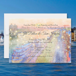 Savannah River Sunset Watercolor Bröllop Inbjudningar