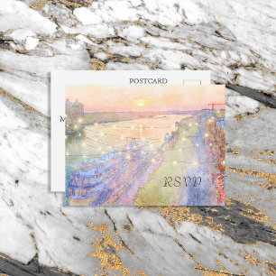 Savannah River Sunset Watercolor OSA Vykort