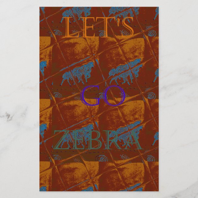 Savannah Safari Lets Go Zebra Hakuna Matata mot Brevpapper (Framsida)