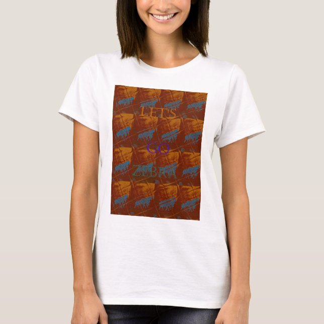 Savannah Safari Lets Go Zebra Hakuna Matata mot Tee Shirt (Framsida)