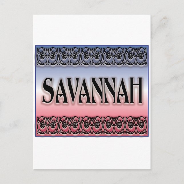 Savannah Scrollwork Vykort (Framsida)