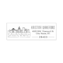 Savannah Skyline | ANPASSNINGSBAR ADRESS Självfärgande Stämpel