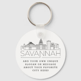 Savannah Stylized Skyline Anpassningsbar Slogan Ke Nyckelring