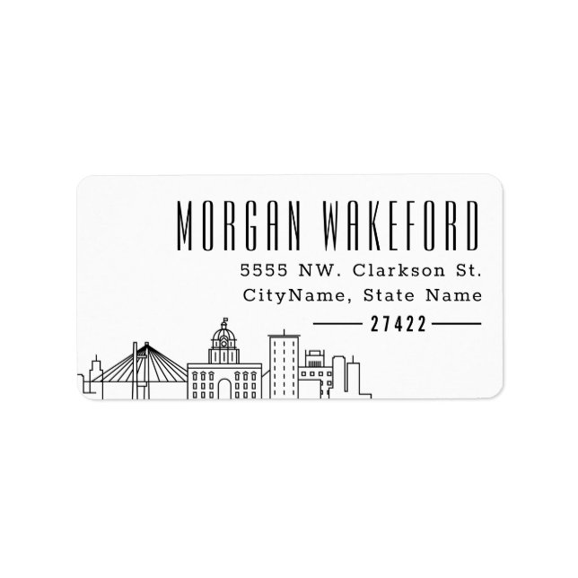 Savannah Stylized Skyline | Stort adressetikett (Framsidan)