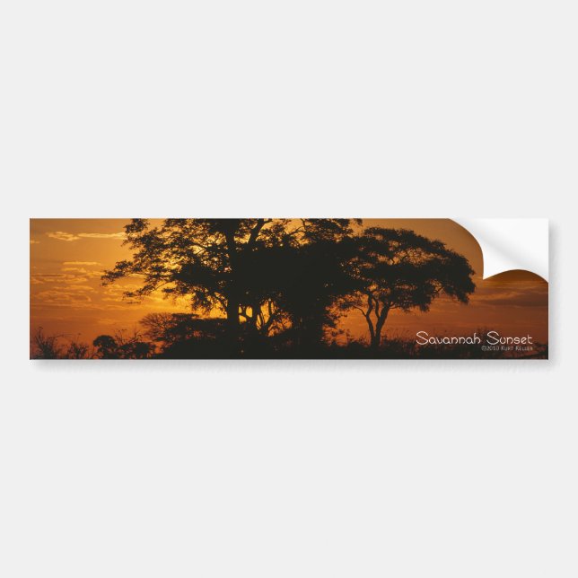 Savannah Sunset Bumper Sticker Bildekal (Framsidan)