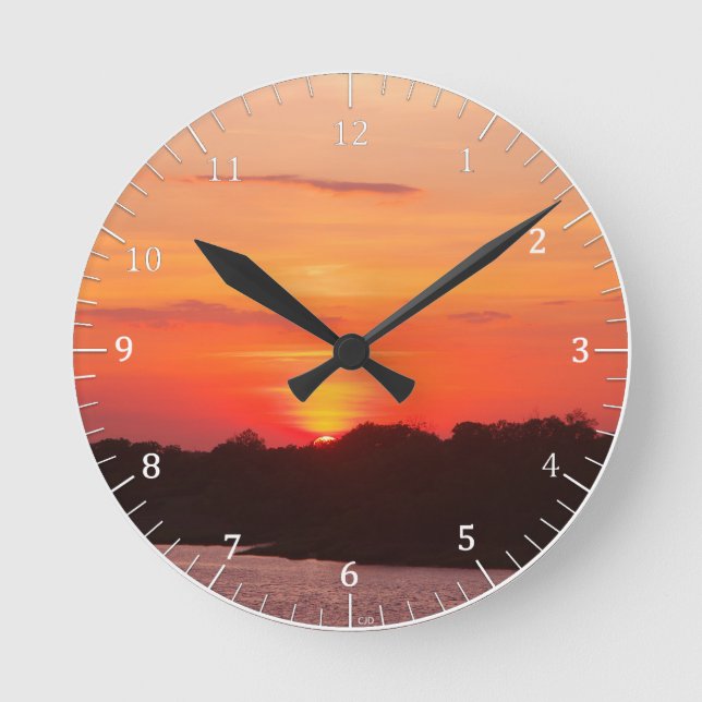Savannah Sunset Clock Rund Klocka (Framsida)