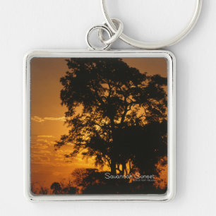 Savannah Sunset Fyrkantig Silverfärgad Nyckelring